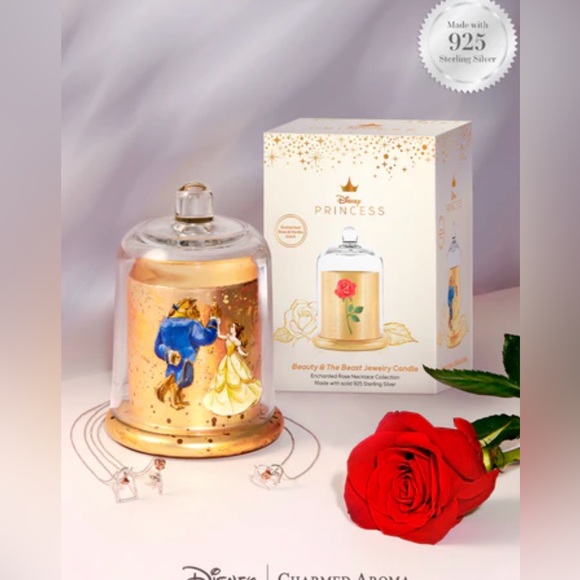 RARE Disney Beauty And The Beast Charmed Aroma Candle With Surprise Necklace. - Picture 1 of 3